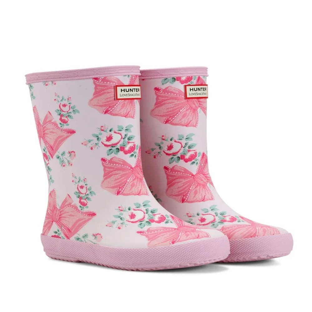 Hunter x LoveShackFancy Little Kids Classic Rainboots in Rose Beaux